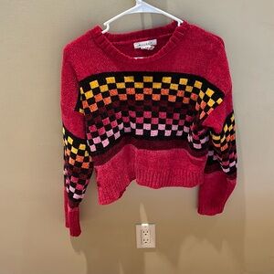 Medium Checkered Colorful Sweater. Worn once!